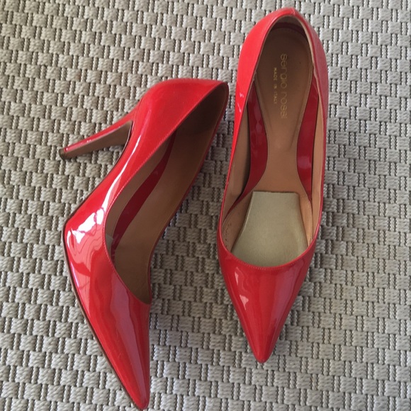Sergio Rossi Shoes - Sergio Rossi Lipstick Red Patant Stilettos Size 9
